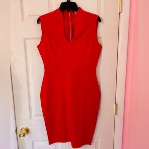 NEW Red Venus Midi Dress bodycon bandage glam Medium classy